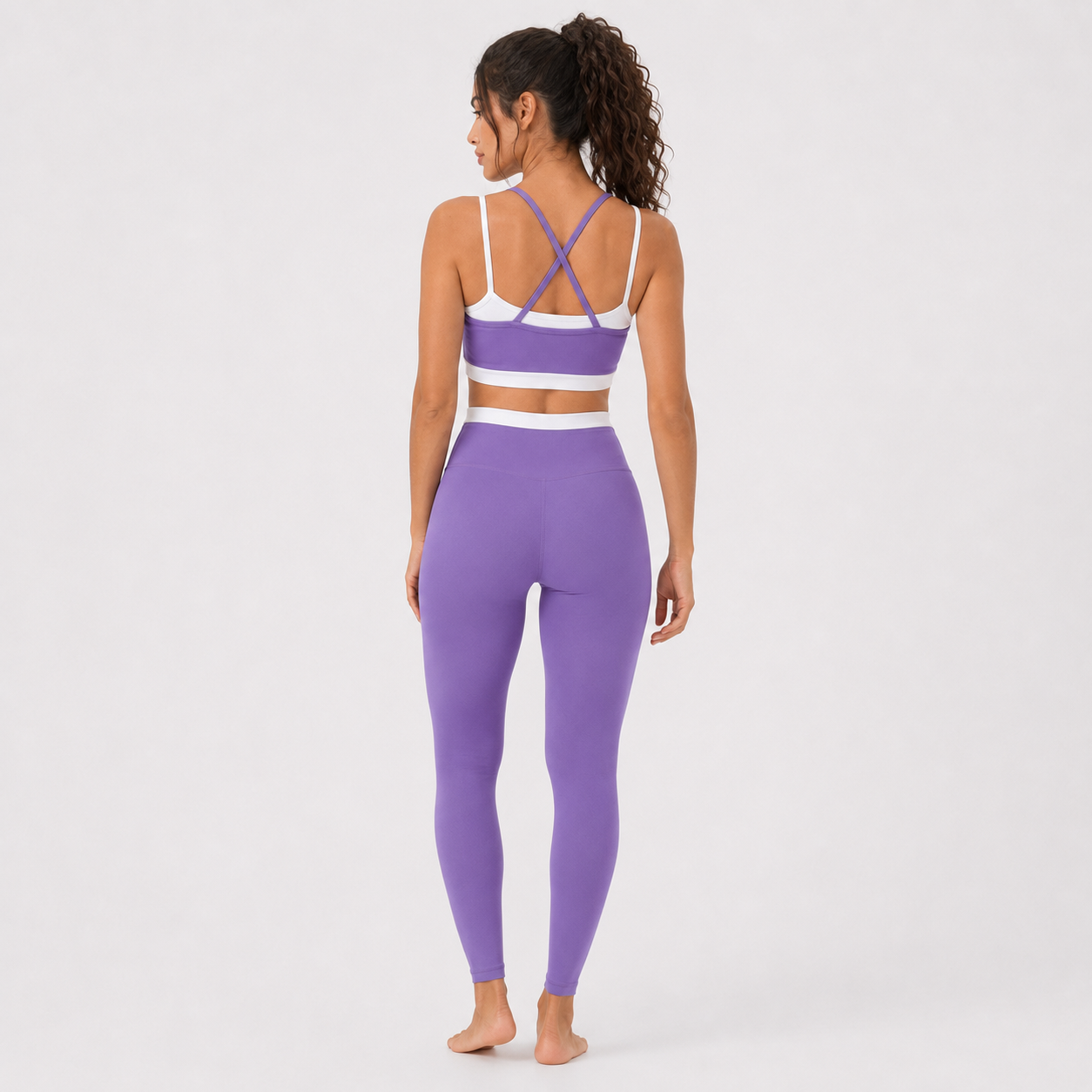 Roland violet__03_back | Full-body back view of the EVECHI Overlay Set in Roland Violet