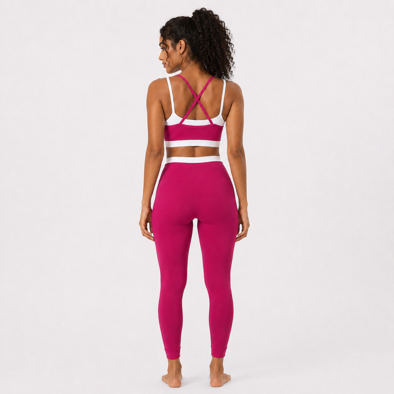 Pitaya color__03_back | Full-body back view of the EVECHI Overlay Set in Pitaya