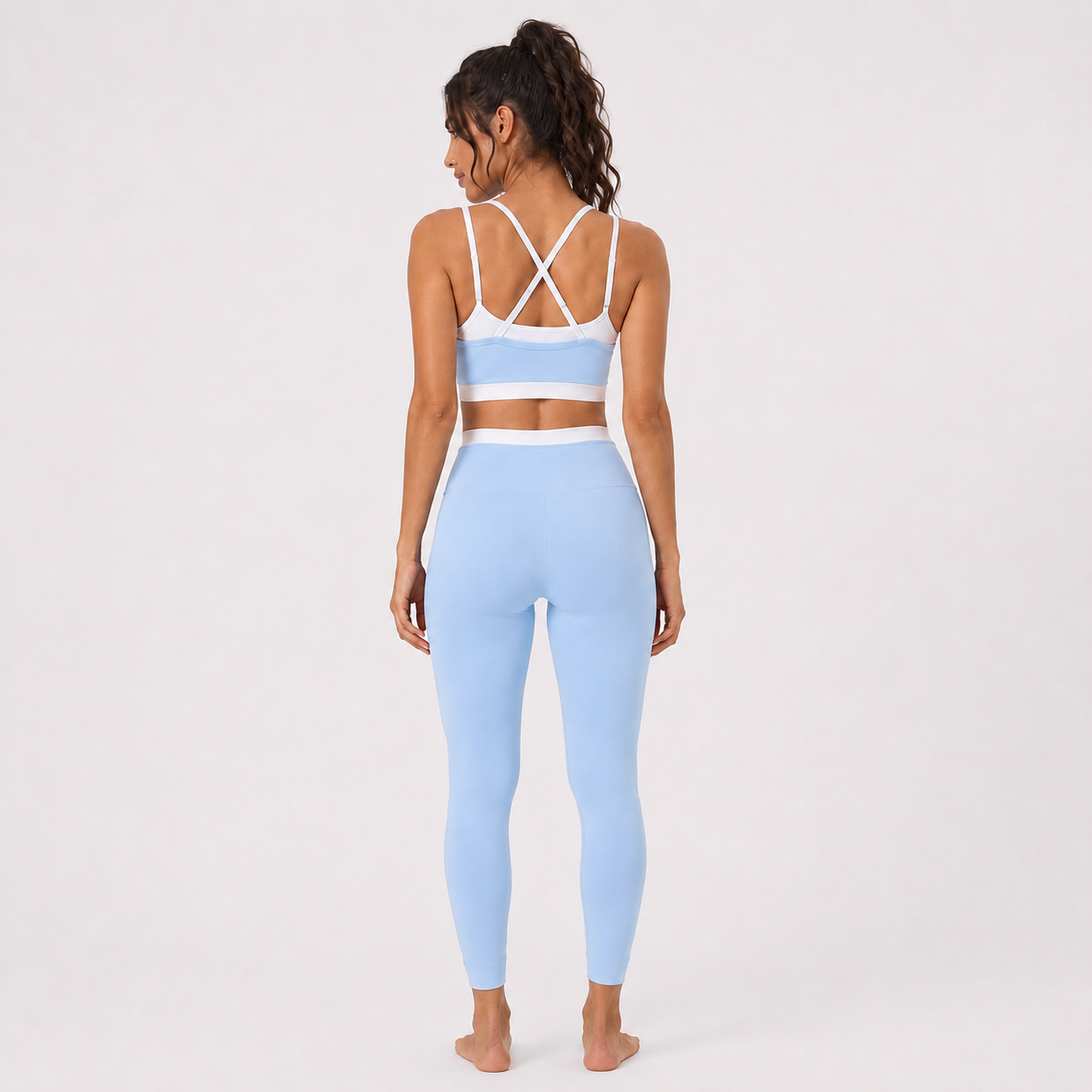 Sky Blue__05_back-detail | Close-up back view showing the crossed straps in Sky Blue