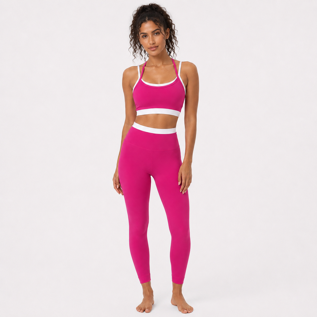 Pitaya color__01_front | Full-body front view of the EVECHI Overlay Set in Pitaya